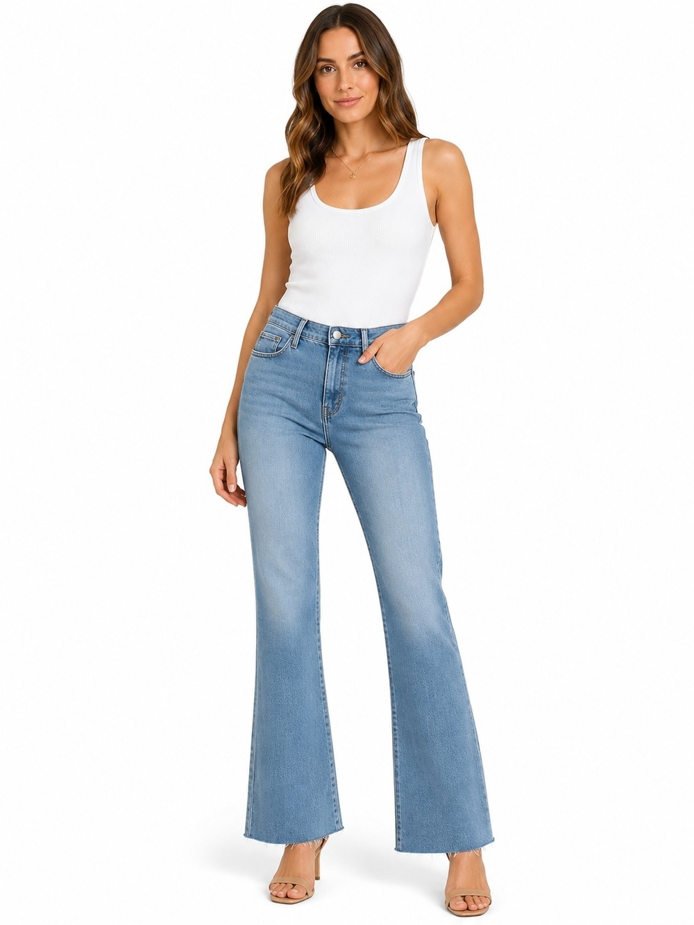 FRAME Denim Sylvie Kick Boot Cut Light Blue High-Rise Flare Jeans Ladies 29